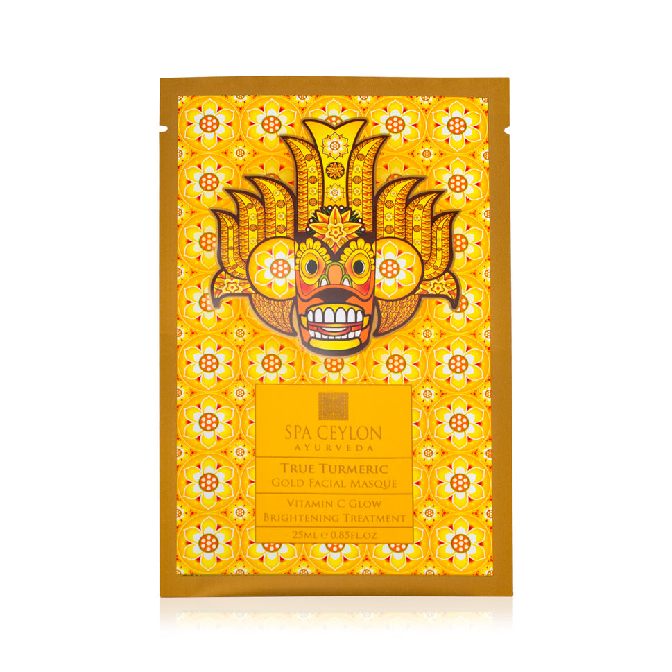TRUE TURMERIC – lakštinė veido kaukė su aukso folija ir vitaminu C, 25 ml
