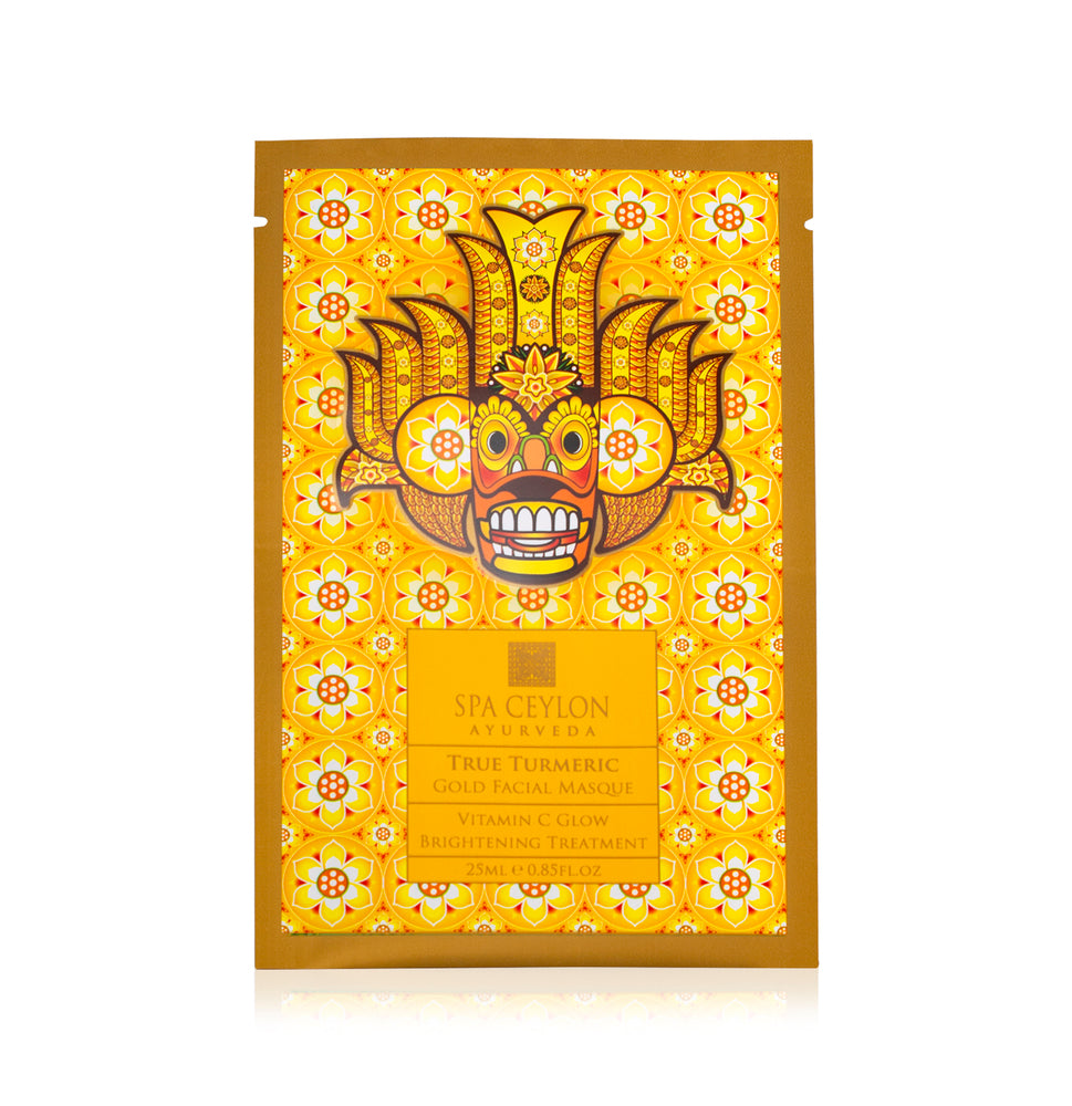 TRUE TURMERIC – lakštinė veido kaukė su aukso folija ir vitaminu C, 25 ml