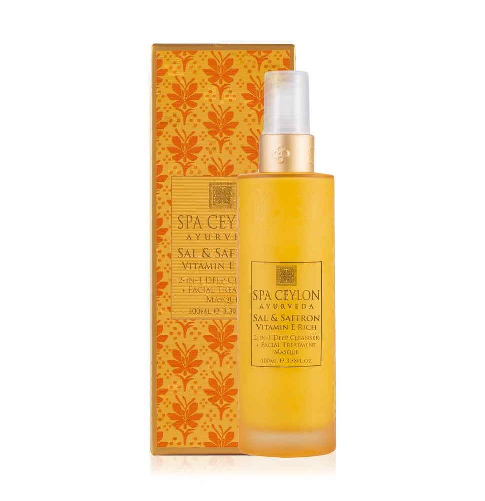 SAL & SAFFRON – 2-IN-1 valomoji veido želė ir kaukė su šafranu, 100 ml
