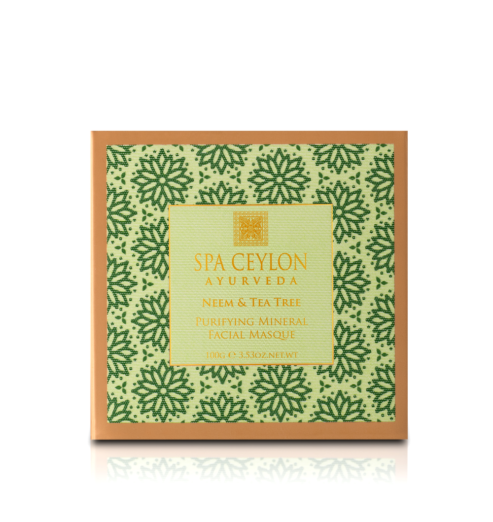 NEEM & TEA TREE - valomoji mineralinio molio veido kaukė, 100 g