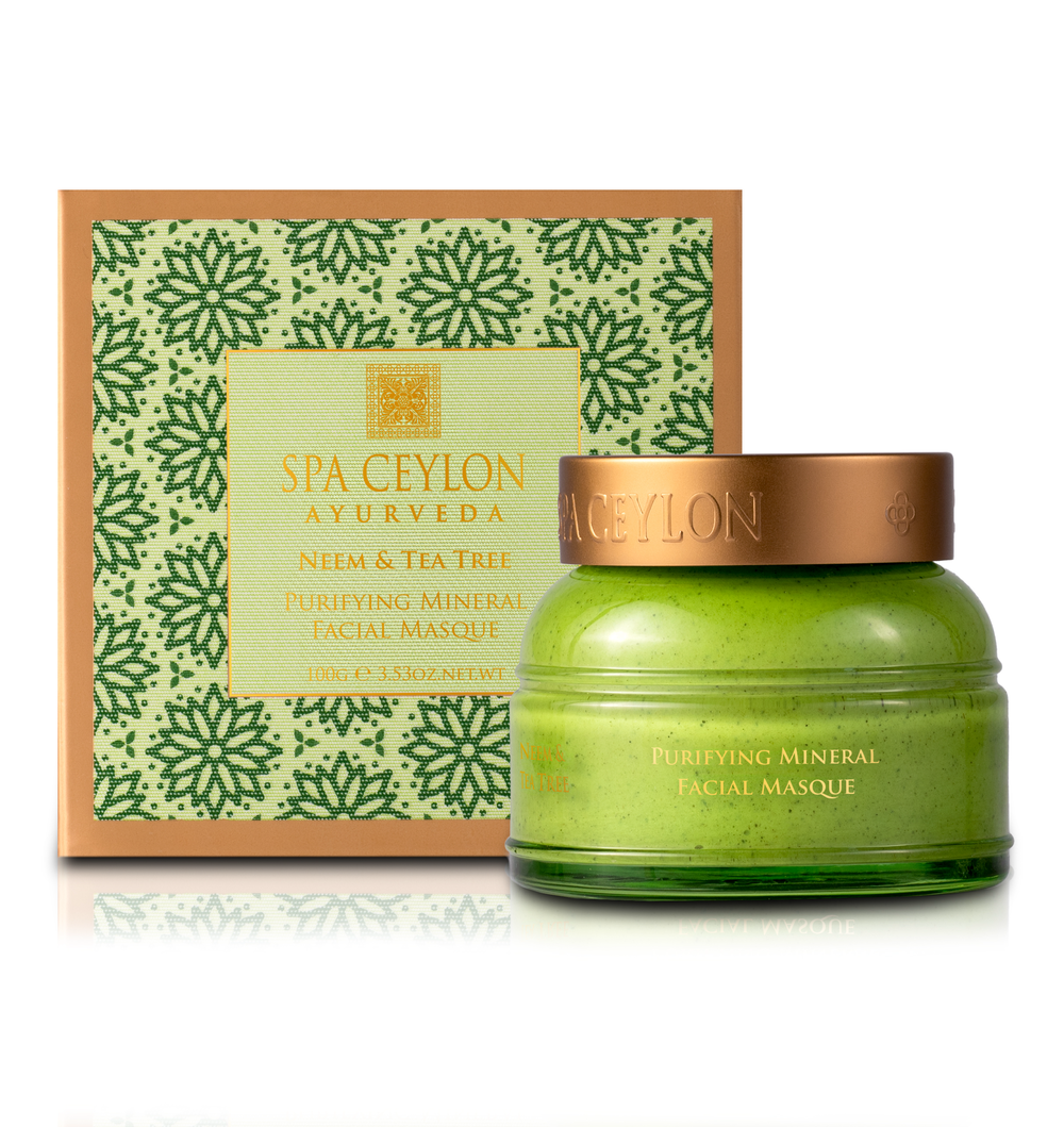 NEEM & TEA TREE - valomoji mineralinio molio veido kaukė, 100 g
