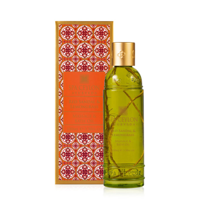 RED SANDAL & LEMONGRASS - skaistinamasis ir drėkinamasis vonios ir masažo aliejus, 100ml